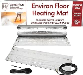 Electric Radiant Floor Heating for Carpet, Laminate and Floating Wood Floors - 52 sq.ft. Cut-and-Turn for Custom Fit – Ultra-Thin Heated Mat - WarmlyYours Environ 1.5 x 35 ft., 240V, 12 Watts/sq.ft.