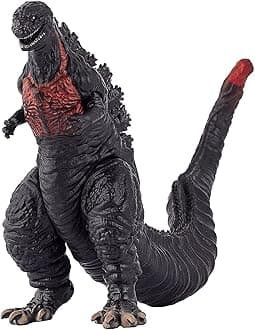 De-Lite Action Figures PVC Anime Movable Collectible Model Statue Toys (Legacy Shin God Monster Zilla - Black (Red Spine), 17Cm)