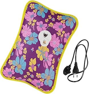 Hot Water Bag Electric Heating Pad for Pain Relief, Multicolor, 8 cm (L) x 4 cm (W) x 2 cm (H), Up to 120 Minutes of Heat