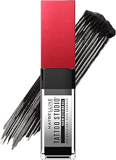 Maybelline Tattoo Studio Brow Styling Gel, Waterproof Eyebrow Make Up, Brow Tint for Up to 36HR Wear, Black, 1 Count