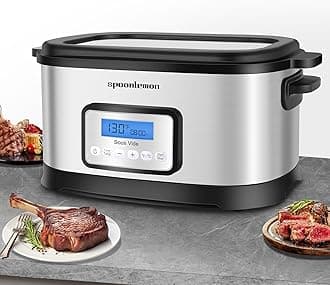 Sous Vide Precise Cooker, 6 Quart Stainless Steel Sous Vide Machine with Temperature &Timer Control,Suveed Cooking Machine with LED Touchscreen, All-in-One Sous Vide Pot for Suvie Cooking