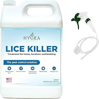 Hygea Natural Lice Spray for Home, Furniture, Bedding - Natural Treatment for Head Lice - Family Friendly and pet Safe - Stain and Scent Free- Gallon Spray