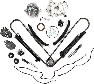 5.4L Engine Timing Chain Kit w/Oil & Water Pump Cover Gasket Fits for 2005-2009 Ford F150 F250 F350 5.4L V8, for 2005-2010 Lincoln 5.4L V8 24-Valve Engine