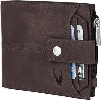WILDHORNLeather Wallet for Men | Ultra Strong Stitching | Handcrafted | Zip Wallet with 9 Card Slots | 2 ID Slots, Dark Brown Hunter, one Size, Contemporary
