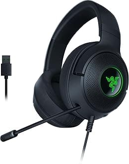Razer Kraken V3 X - Wired USB Gaming Headset (Ultra-Light Headsets, TriForce 40 mm Driver, HyperClear Cardioid Microphone, 7.1 Surround Sound, RGB Chroma) Black