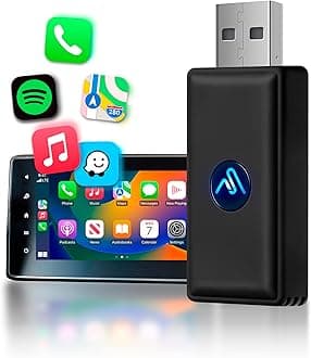 Wireless Carplay Adapter - Converts Wired to Wireless Carplay Dongle Plug & Play - Fit Cars 2015 or Newer with Factory Wired CarPlay - Micro Edition Black Matt (Rubber Finish)