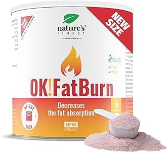 Nature's Finest OK!Fatburn, 150g - Gluten Free Carbohydrate Blocks for Men and Women, L-Carnitine, ID-Alg, L-Tyrosine and Vitamin C - Vegan