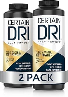 Certain Dri Body Powder - Talc-Free Anti-Chafing & Anti-Itch with Calamine - Maximum Sweat Absorption, Moisture Control, & Odor Protection - Doctor-Recommended - 8 oz - Pack of 2