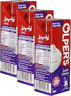 Olper's Dairy Cream 200ml (6.76Oz) | Pack of 3 | Rich & Luxurious | Whipping Cream For Desserts | Suitable For Baking, Coffee & Tea | Made with Fresh Milk