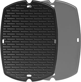 Q1200 Griddle Replacement for Weber Q1000 Grill Parts Weber Q Q1200 Q120 Q100 Q140 Q1400 Griddle Inserts 7582 6558 Full Size Grates Baby Q Replacement Flat Top Plates Cooking Grid Accessories