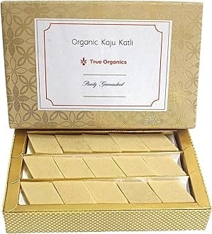 Kaju Katli (100% Organic Ingredients) 9oz | No Preservatives | No Chemicals | No Additives | No Cashew Whiteners | No Gluten | Non-GMO | Perfectly Suitable for Indian Fasting or Upvas | Premium Indian Sweets | Fast delivery within 1-3 days in most of the US locations | Ships from California | Made in India | 250grams