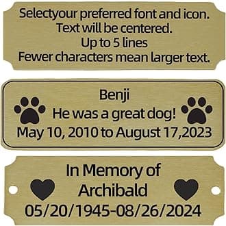 Brushed Brass Personalized Name Plaque,Engraved Custom Name Plate,Engraving Custom Name Plate with Adhesive Backing or Screws for URN,Trophy, Picture Frame