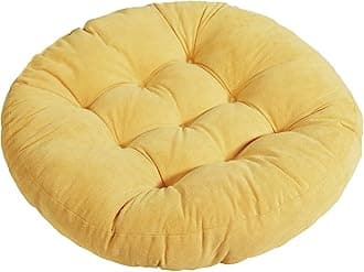 Tiita Floor Pillows Cushions Round Chair Cushion Outdoor Seat Pads for Sitting Meditation Yoga Living Room Sofa Balcony 22x22 Inch, Yellow