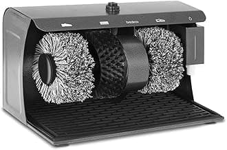 BC-S-POL3 Shoe Polisher Machine, 3 Brushes, 200 ml Shoe Cream Dispenser, Steel, Cream