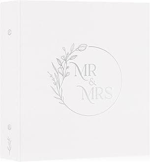 Wedding Photo Album 4x6 1000 Pockets, Extra Big Large Capacity Linen Hardcover Newlywed Marriage Album Slip in Holds 1000 horizontal Vertical Photos (White)