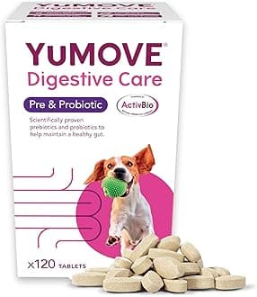 Digestive Care, Dog Pre and Probiotics Supplement for Gut Health, Digestive Support for All Ages and Breeds, 120 Tablets - Eco Friendly and Letter Box Ready Packaging