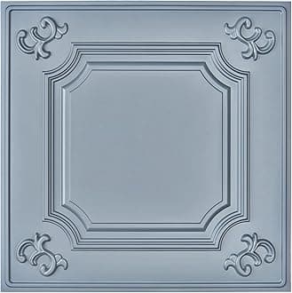 Art3d Drop Ceiling Tiles 24x24 in Grey (48-Pack, 192 Sq.ft), Wainscoting Panels Glue Up 2x2