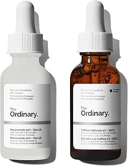 Dull Skin Duo- Skin Care Bundle Set for Face & Eye-Niacinamide 10% + Zinc 1% 1 Fl Oz, Caffeine Solution 5% + EGCG 1 Fl Oz