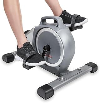 Sunny Health & Fitness Dual Function Under Desk Pedal Exerciser, Portable Indoor Cardio Mini Bike for Home Use, Arm/Leg Cycle for Elderly, Optional Update Style