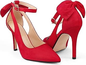COLETERWomens Bow Knot High Heels Pointed Toe Stiletto Ankle Strap D'Orsay Pumps Bow Evening Dress Shoes