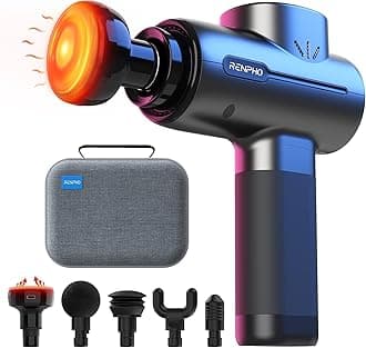 Active Massage Gun with Heat Deep Tissue Muscle, 2022 Upgrade Powerful Portable Gun Massage Percussion Massager Gun for Athletes, Electric Back Massagers, Handheld Body Massager Gun Gifts