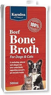 Bone Broth for Dogs & Cats | Beef | 100% Natural | Cupboard Friendly | Highly Nutritious Rich in Collagen, Protein and Amino Acids | Super premium 500ml