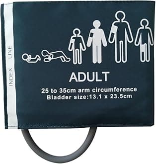 NIBP Single Tube with Bladder Reusable Adult Blood Pressure Cuff 25-35 cm Arm Circumference for Blood Pressure Monitor.