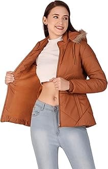BrazoGirls and Women's Puffer Regular Fit Bomber Jacket For Winter Wear | Hooded Neck | Full Sleeve | Zipper | Casual Jacket For Woman & Girl | Western Stylish Jacket For Women