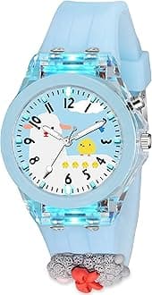 SWADESI STUFFCute Cartoon Multi Color Lights Rubber Strap Analog Watch for Girls