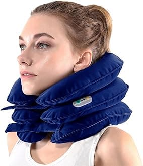 Electric Pump Cervical Neck Traction Device for Neck Pain Relief, One-Click-to-Inflate Neck Stretcher Support Brace for Home Use Neck Decompression (Built-in Battery & Motor Powered)