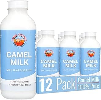 Camel Culture 12 Pint Camel Milk – Grass Fed, Gluten Free, Low Lactose Milk Pint - Pasture Raised & Non-Homogenized Healthy Drinks For Kids & Adults - Non-GMO, Low Fat Health Drink