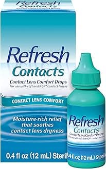 Refresh Contacts Contact Lens Comfort Drops Artificial Tears Contact Lens Rewetter, 0.4 fl oz (12 mL)