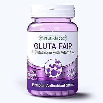 – Glutathione Supplement: Nutrifactor Gluta Fair for Skin Brightening & Detox | 10x Absorption | Powerful Antioxidant for Radiant Glow | Vitamin C – 30 Vegan Capsules