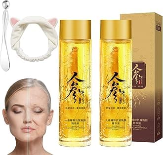 Ginseng Anti-wrinkle Serum and Cream, Ginseng Extract Liquid, Ginseng Extract Serum Oil for Tightening Sagging Skin Reduce Fine Lines (2Pcs-Serum)