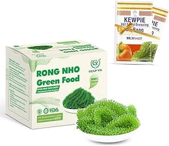 GCAP Sea Grapes – Dehydrated Umibudo Seaweed | Vegan Green Caviar Superfood from Vietnam | Immune & Skin Support | 200g (20G x 10 Packs) – Gluten-Free, Ready to Rehydrate