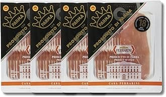 Ferrari Prosciutto di Parma DOP - Authentic Italian Cured Ham, Sliced 1 lb (4 x 4 oz Packs)
