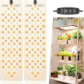 Grow Lights for Indoor Plants,Ultra-Thin Panel Grow Lamp,158LEDs Full Spectrum Grow Lights for Under Cabinet Plant, Grow Lamp with 3/9/12H Timer,10 Dimmable Levels for Plants Growing