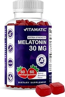 - Vitamatic Sugar Free Melatonin 30mg per Gummy - 60 Servings - 60 Vegetarian Gummies - Non-Habit Forming Supplement (60 Count (Pack of 1))