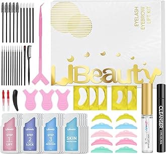 Lash Lift and Brow Lamination Kit 2 in 1, EyeLash Lifting & Eyebrow Perm Kit Salon Quality Curling Safe Disposable Pouch Packaging, for 4 weeks Effective Result
