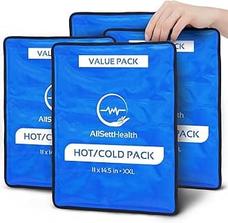 4 Pack XXL Reusable Hot and Cold Gel Ice Packs for Injuries | Compress, Ice Pack, Ice Packs, Cold for Injuries | 11x14.5 in