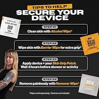 Skin Grip Freestyle Libre 3 Sensor Covers-Waterproof & Sweatproof Adhesive Patches for 10-15 Days (Not for Libre2), Pre-Cut CGM Sensors Cover, Compatible with Instinct Sensors- 20 Pack, Basic Pack