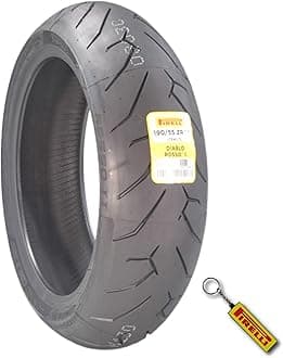 Pirelli Diablo Rosso II 190/55 ZR 17 M/C (75W) TL Rear Motorcycle Tire - High Performance, Durable, and Reliable: Sport Performance for Road Use with Keychain