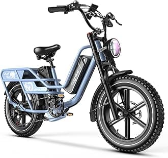 Dual Battery Electric Bike for Adults, 160 Miles Long Range Cargo Ebike with 48V 60AH Removable 2880WH Battery, 1450W Peak Motor 34MPH Electric Bicycle, 20" x 4" Fat Tire Hydraulic Brakes E Bike