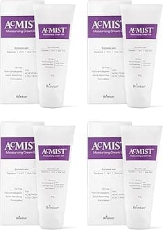 Brinton AcMist Vitamin E & Aloe Vera Based Moisturizing Cream Gel for Acne Prone and Oily Skin | Oil Free, Quick Absorbing & Lightweight | 50 g x Pack of 4