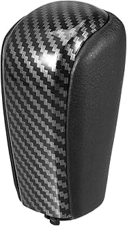 Automatic Gear Shift Knob Compatible for Toyota Land Cruiser Prado 2009-2017, Durable Faux Leather Black Carbon Fiber Pattern Undrilled