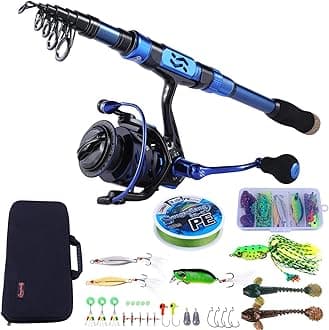 Sougayilang Fishing Rod and Reel Set, Carbon Fiber Telescopic Fishing Rod 12+1BB Reel with Carry Bag for Saltwater and Freshwater