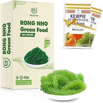 GCAP Sea Grapes – Dehydrated Umibudo Seaweed | Vegan Green Caviar Superfood from Vietnam | Immune & Skin Support | 100g x 5 Packs – Gluten-Free, Ready to Rehydrate