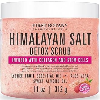 Body Scrub - Natural Exfoliating Salt Scrub & Body and Face Souffle helps with Moisturizing Skin, Acne, Cellulite, Dead Skin Scars, Wrinkles (Himalayan Salt)