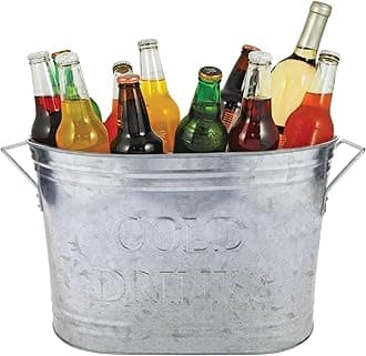 Cold Drinks Galvanized Metal Tub by Twine