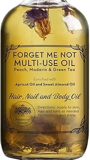 Provence Beauty Multi-Use Oil For Face, Body And Hair - Forget Me Not - Organic Blend Of Apricot, Vitamin E And Sweet Almond Oil Moisturizer For Dry Skin, Scalp And Nails - Peach, Mandarin And Green T